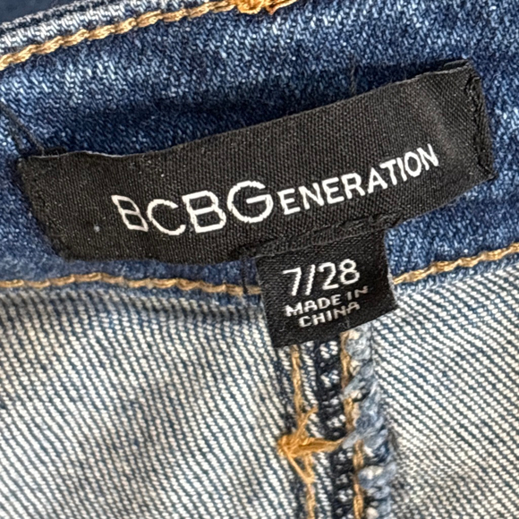 BCBGeneration Blue High Rise Wide Leg Jeans Women’s Size 7 / 28 Zipper Fly - Picture 9 of 14